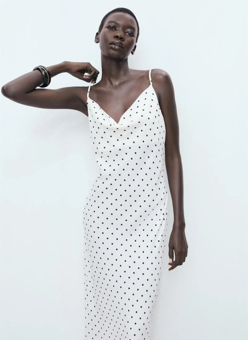 مانجو Midi-dress with draped neckline