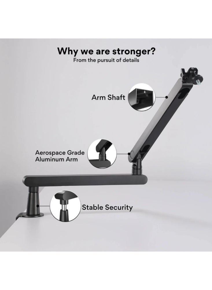 MAONO BA92 Low Profile Professional Microphone Boom Arm Stand | Premium Aluminum Mic Arm with Hidden Cable Management, 360° Rotation and 2kg Load Capacity | Ideal for Podcasting, Streaming and Content Creation - Image 5