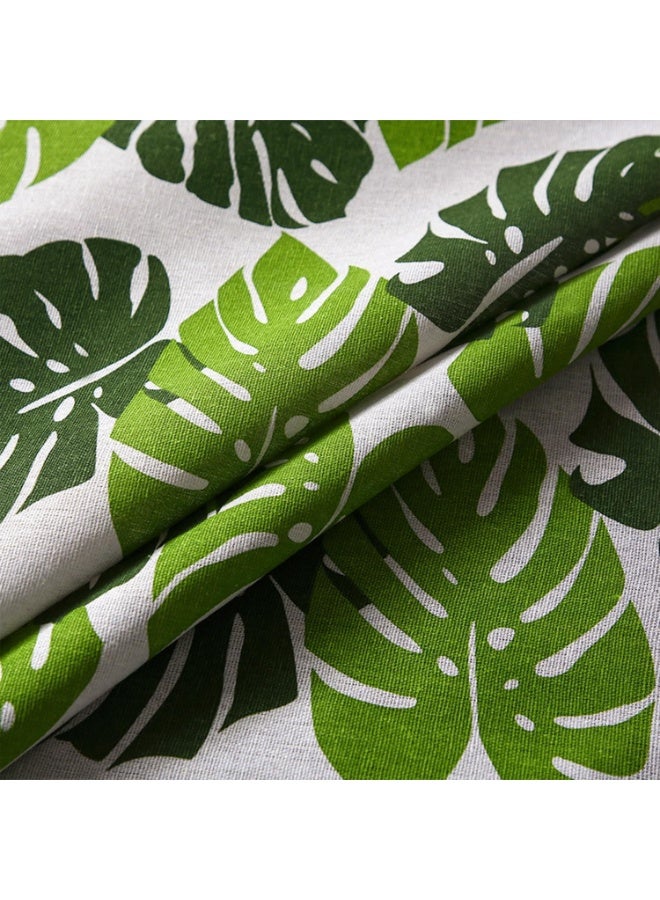 بتيمفم مفرش طاولة دائري من القطن والكتان، مقاس 150×150 سم، بنقشة أوراق الشجر اليابانية الإسكندنافية، قابل للغسل ومقاوم للبقع، مناسب لطاولة الطعام، المنزل، المطبخ، حفلات الزفاف، وديكور الحفلات. - Image 4