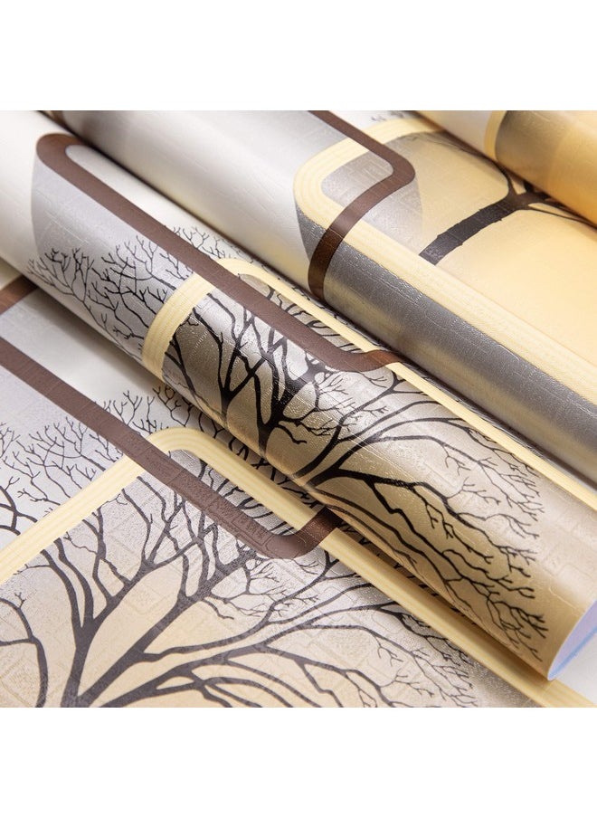 wolpin wolpin Wall Stickers DIY Wallpaper (45 x 500 cm) 3D Frames and Trees Self Adhesive Decals Living Room Home Interior Decoration, Blazing Yellow  - Image 4