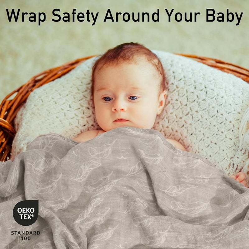6-Pack Muslin Receiving Blankets - Soft, Breathable Swaddle Cloths for Newborns - Image 2