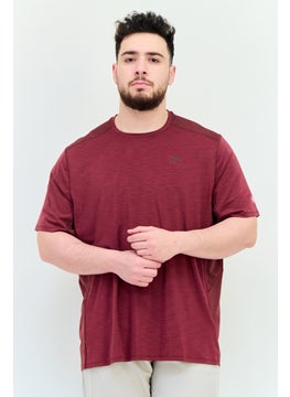 Reebok Men Sportswear Fit Short Sleeve Training T Shirt, Maroon  - Image 1