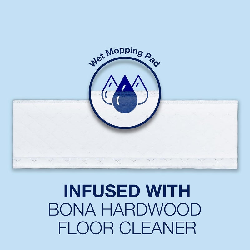 BONA Hardwood Floor Disposable Wet Cleaning Pads - 12 cleaning pads per pack - unscented - Use with Mops - Residue-Free Floor Cleaning Solution for Wood Floors - Image 3