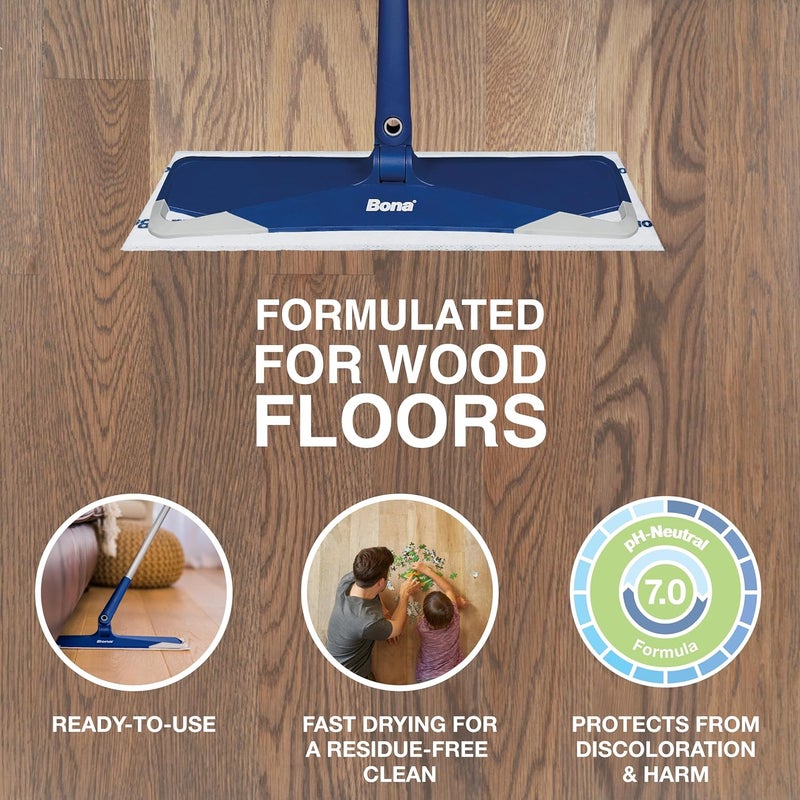 BONA Hardwood Floor Disposable Wet Cleaning Pads - 12 cleaning pads per pack - unscented - Use with Mops - Residue-Free Floor Cleaning Solution for Wood Floors - Image 2