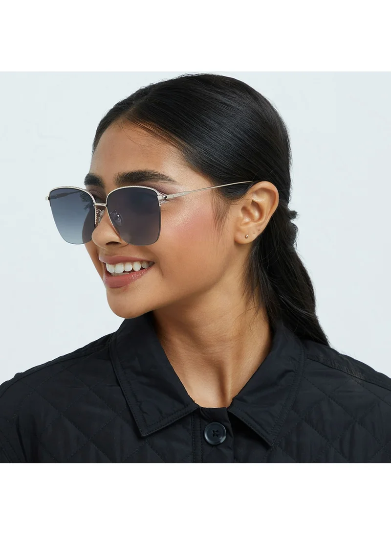 30Sundays MAGNOLIA Women Gray Sunglasses - Frame Material: Metal - Lens Color: Gray- Frame Color: Gold - Full Rim