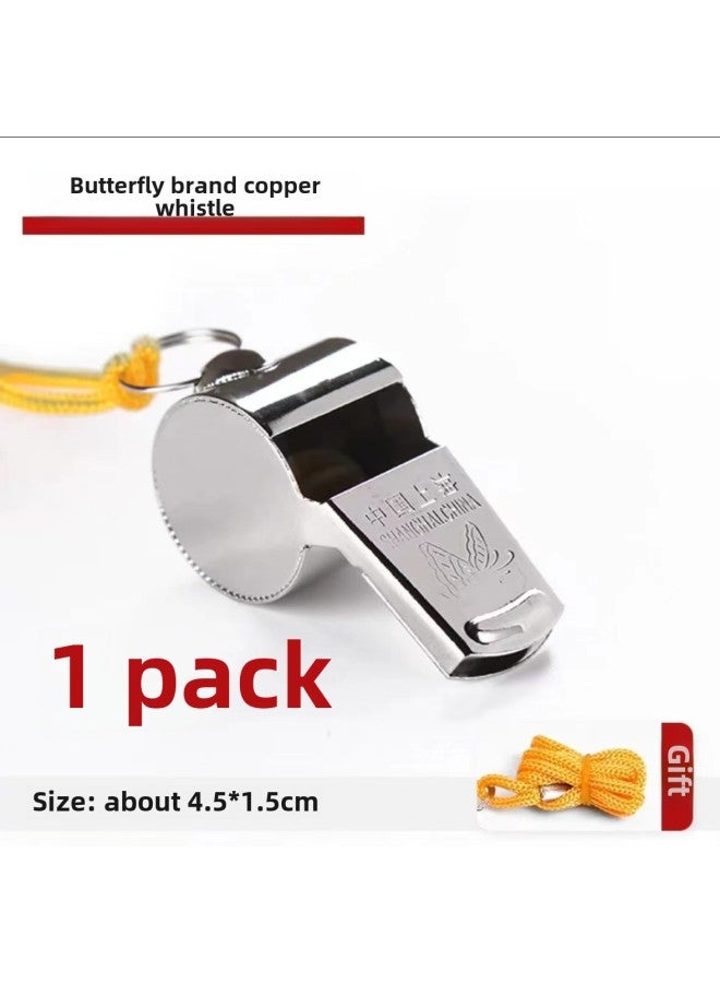 Generic Butterfly 7001 Copper Whistle Metal Whistle Sports Basketball Football Match Special Stainless Steel Iron Copper Whistle-Color:Butterfly 7001 Small Size Copper Whistle - Image 1