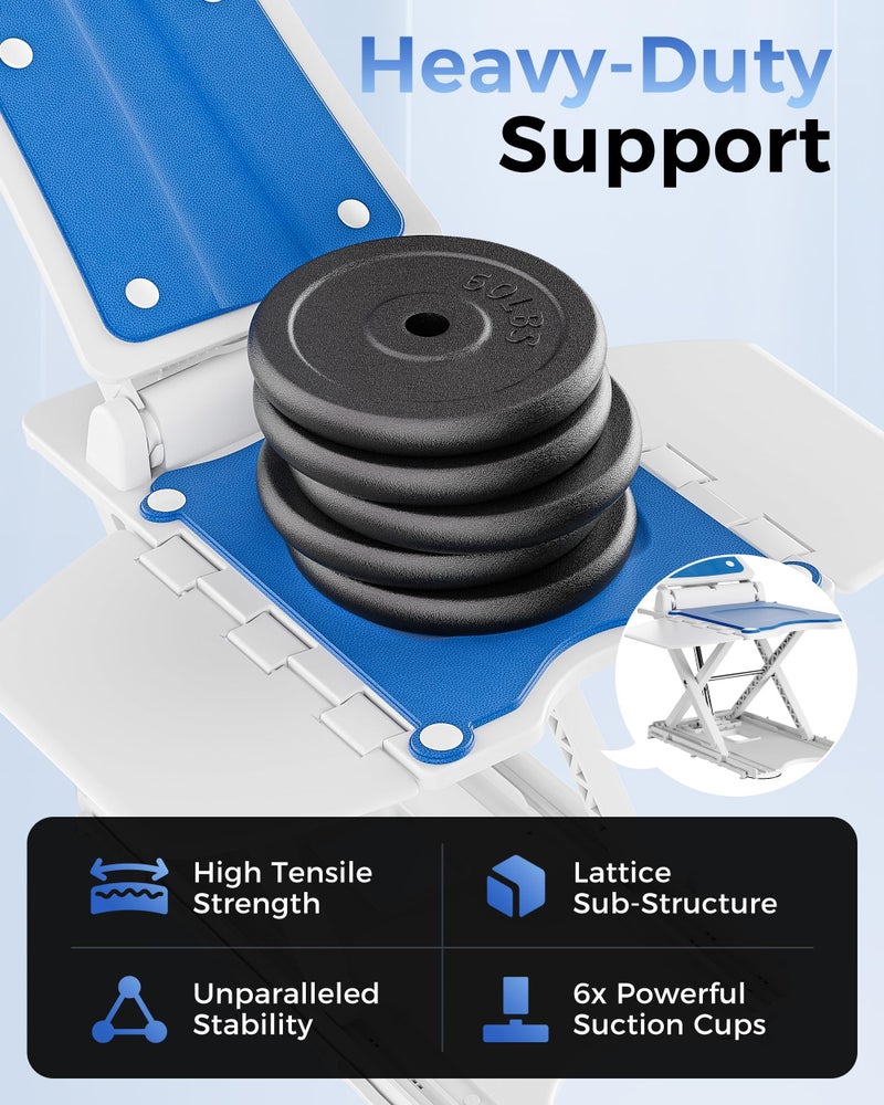 PPOLB Electric Chair Lift - Floor Lift for Elderly Falls, Support Up to 308 LB, IPX8 Waterproof Bath Lift, Foldable & Wireless Rechargeable Design, Quick-Rise Assist for Disabled - Image 3