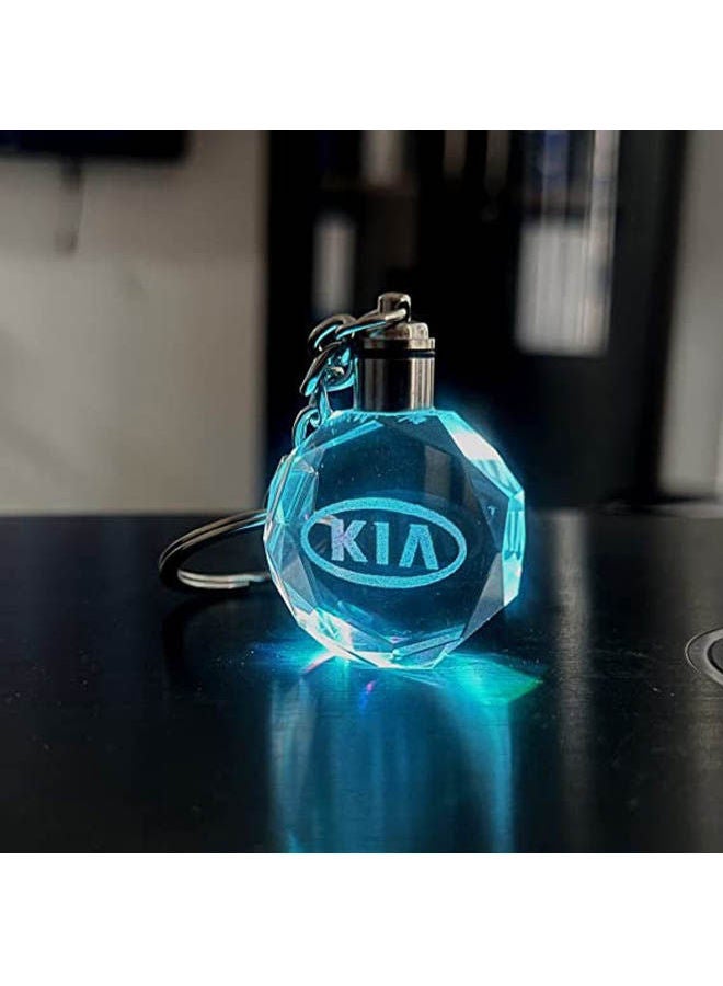 Loquat Kia Car Logo Keychain With Changing Color Light Key Chain - Image 2