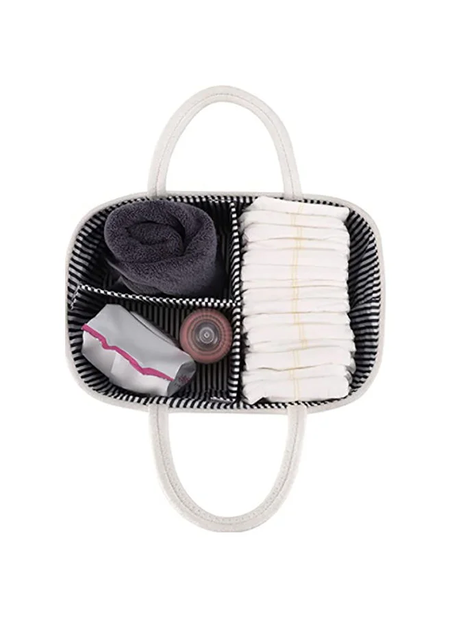 بامبل آند بيرد Baby Diaper Caddy Organizer Cotton Canvas Portable Diaper Storage Basket With Removable Insert White