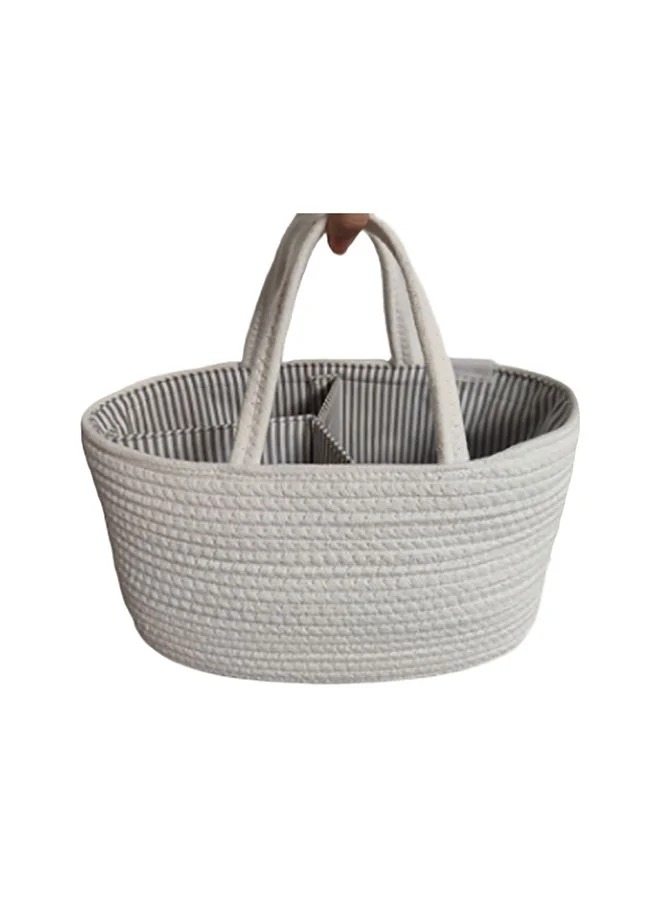 بامبل آند بيرد Baby Diaper Caddy Organizer Cotton Canvas Portable Diaper Storage Basket With Removable Insert White