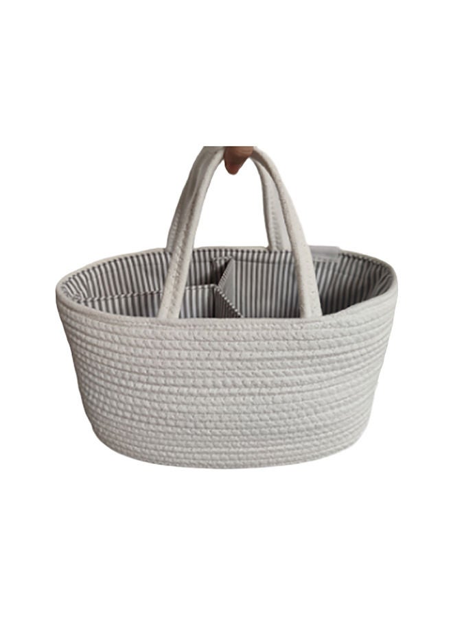 Bumble & Bird Baby Diaper Caddy Organizer Cotton Canvas Portable Diaper Storage Basket With Removable Insert White - Image 4