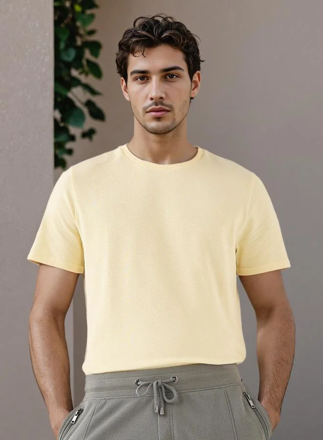 Iconic Popcorn Textured Regular Fit T-shirt