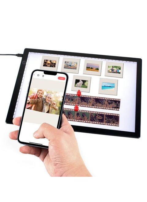 A4 Slide Viewer Light Pad, Magnetic Backlight for Slides and Film Negative Scanning, 3 Brightness Levels, USB Powered