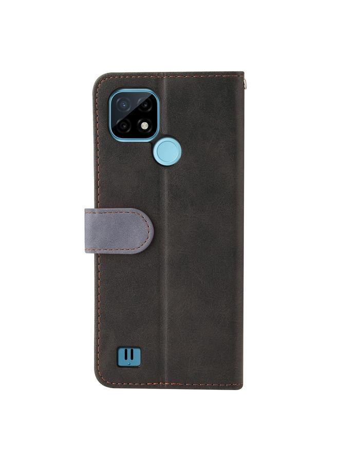 S-TOP Case For OPPO Realme C21 / C20 Business Stitching-Color Horizontal Flip PU Leather Case with Holder & Card Slots & Photo Frame & Lanyard - Image 3