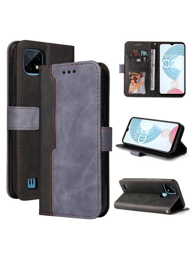 S-TOP Case For OPPO Realme C21 / C20 Business Stitching-Color Horizontal Flip PU Leather Case with Holder & Card Slots & Photo Frame & Lanyard - Image 1