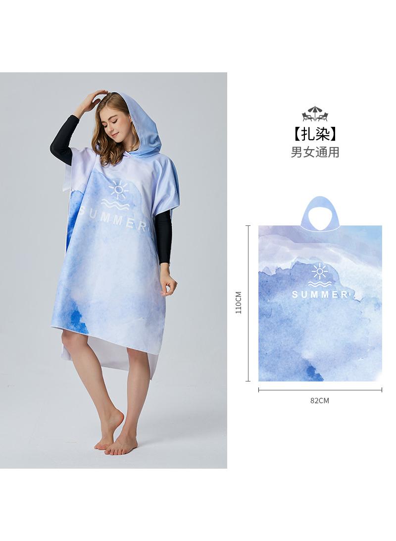 general Microfiber Hooded Wearable Absorbent Quick-drying Beach Bathrobe - Image 1