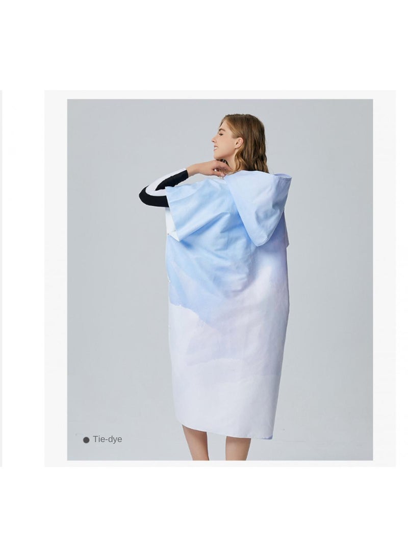 general Microfiber Hooded Wearable Absorbent Quick-drying Beach Bathrobe - Image 2