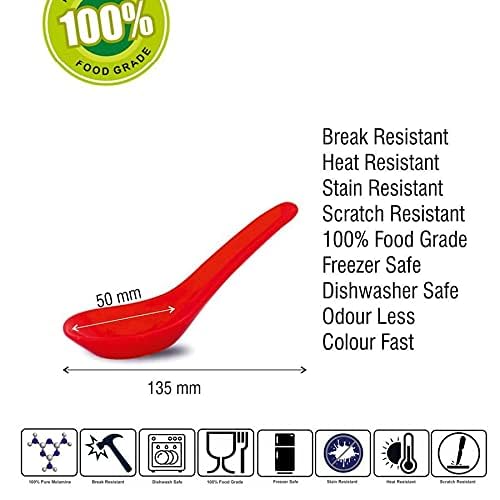 FICTIOUS 100 BPA Free Food Grade Virgin PlasticMicrowave Safe UnbreakableSoup Bowl Micro Safe Soup Red Bowl Set of 6 - Image 4