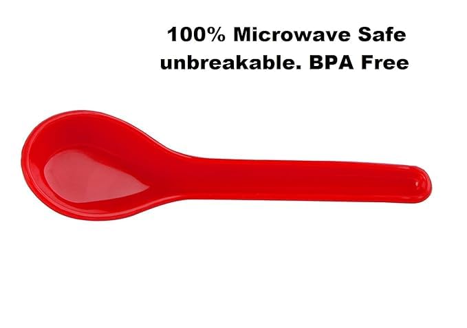 FICTIOUS 100 BPA Free Food Grade Virgin PlasticMicrowave Safe UnbreakableSoup Bowl Micro Safe Soup Red Bowl Set of 6 - Image 3