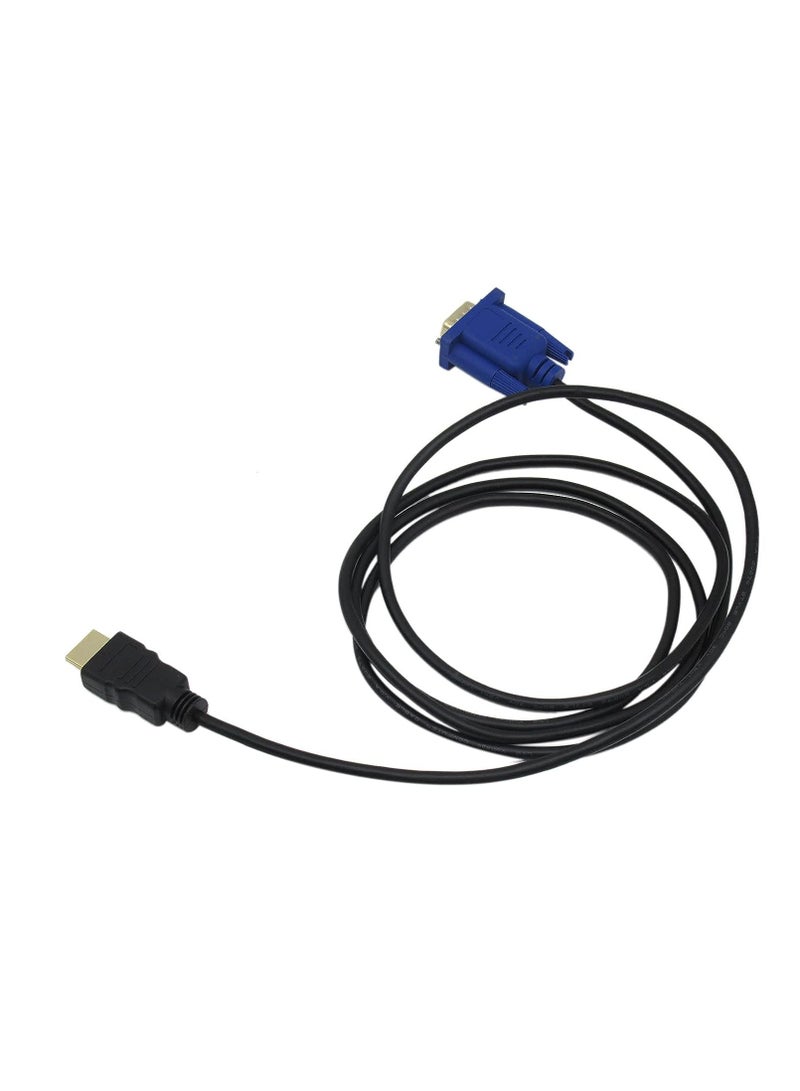 كابل محول HDMI إلى VGA 6 أقدام / 1.8m مطلي بالذهب 1080P HDMI ذكر إلى VGA ذكر سلك محول الفيديو النشط للكمبيوتر المحمول مشغل DVD كمبيوتر محمول جهاز عرض تلفزيوني إلخ - Image 4