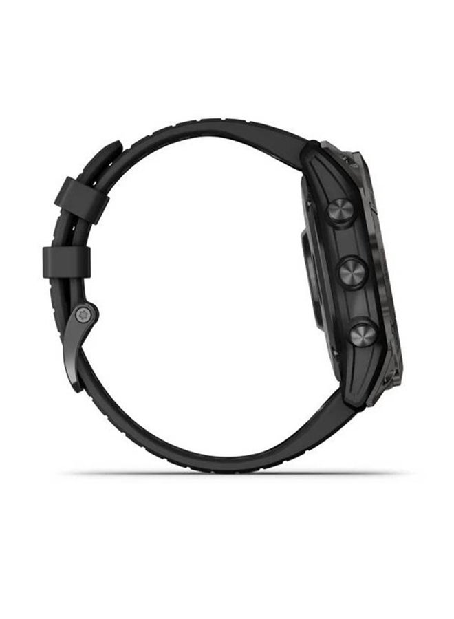 GARMIN Fenix 7X Pro - 51MM - Solar Edition - Up To 37 Days Battery Life - 1.4"inch Sunlight-Visible Display, Scratch Resistant, Power Glass™, Heart Rate Monitor, All Day Stress Monitor, Power Glass Solar Charging Lens, Super Bright LED Flashlight, iOS and Android Compatible SLATE GRAY WITH BLACK BAND - Image 2
