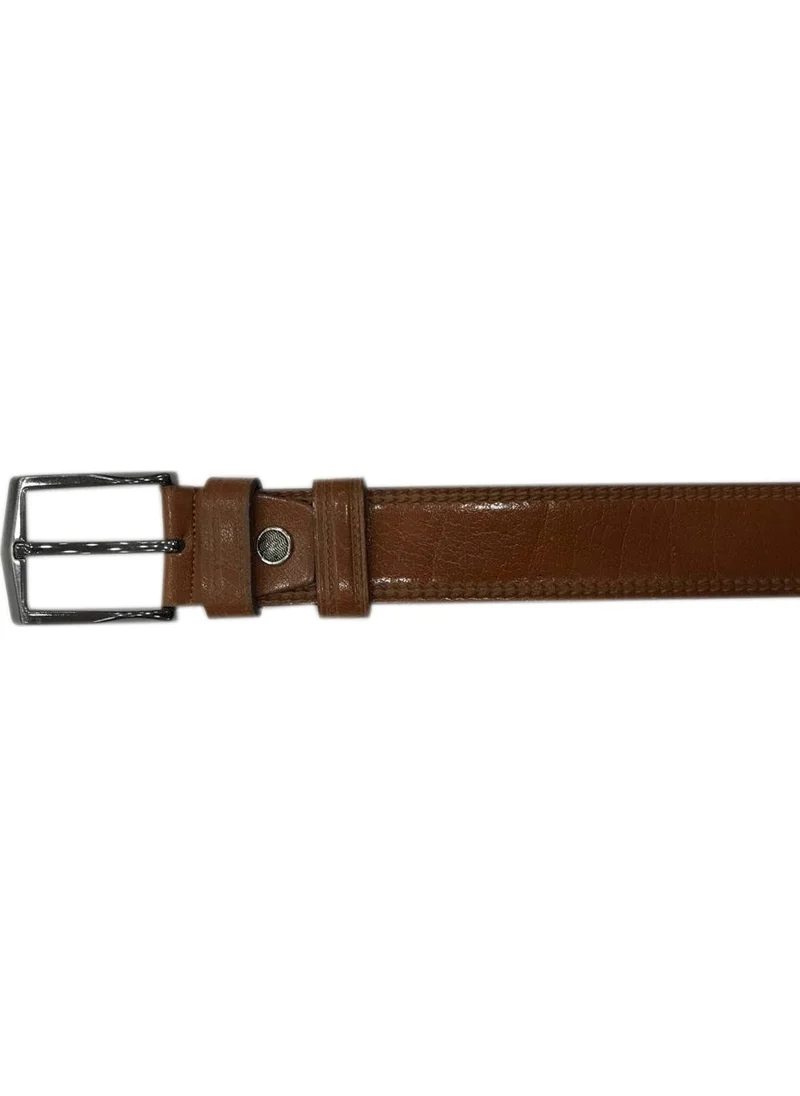 Varetta Tobacco Flat Stitched Leather Belt