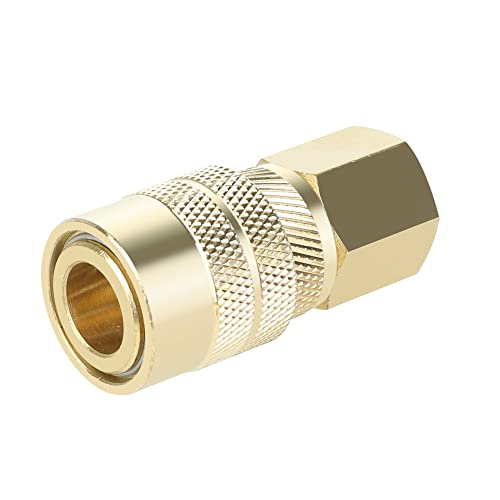 JOROY Brass Air Coupler 14 Inch Body Size 38 Inch NPT Female Threads Size Industrial MType 1 Piece Air Compressor Hose Fitting