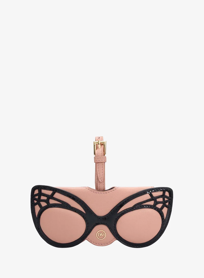 Da Milano Plain Leather Spectacle Case - Peach