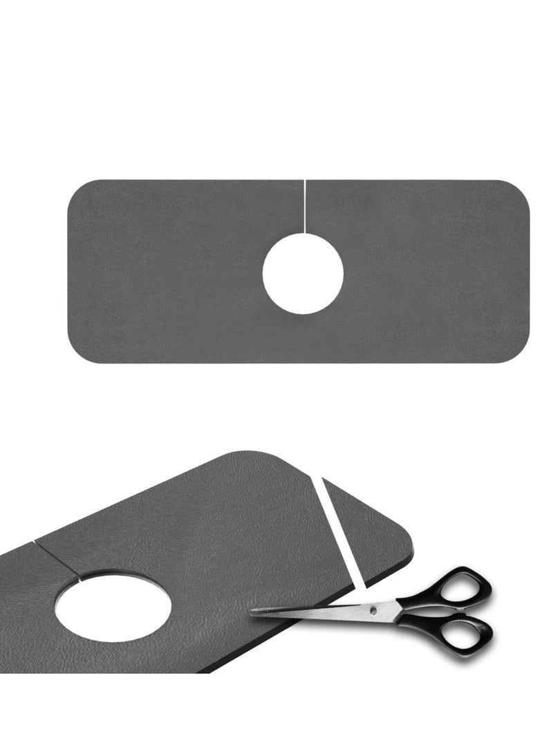 Excefore Faucet Absorbent Mat, Protector for Kitchen and Bathroom Sink, Drying Mat for Kitchen Counter, Sink Splash Guard, Faucet Handle Drip Catcher Tray, Drying Pad  - Image 1