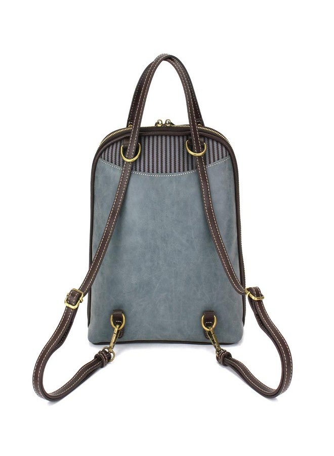 Chala Group Handbags Turtle Convertible Backpack Purse and Double Fold Wallet Bundle- Turtle Lovers, Indigo color - Image 2