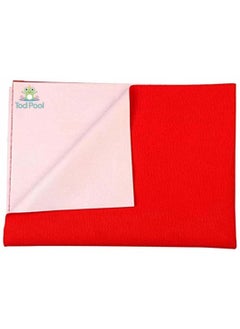 Tod PooL Tod PooL Breathable Bed Protector AntiPiling Fleece Extra Absorbent Washable Waterproof Quick Dry Sheet Bed Protector Sheet for Kids and Adults 1 Red Medium 70x100cm  - Image 1