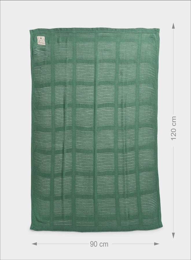 Mi Arcus Premium Ultra Soft Solid Blanket for Baby Boys Girls 1-3 Y, 120X90 cm - Green - Image 3