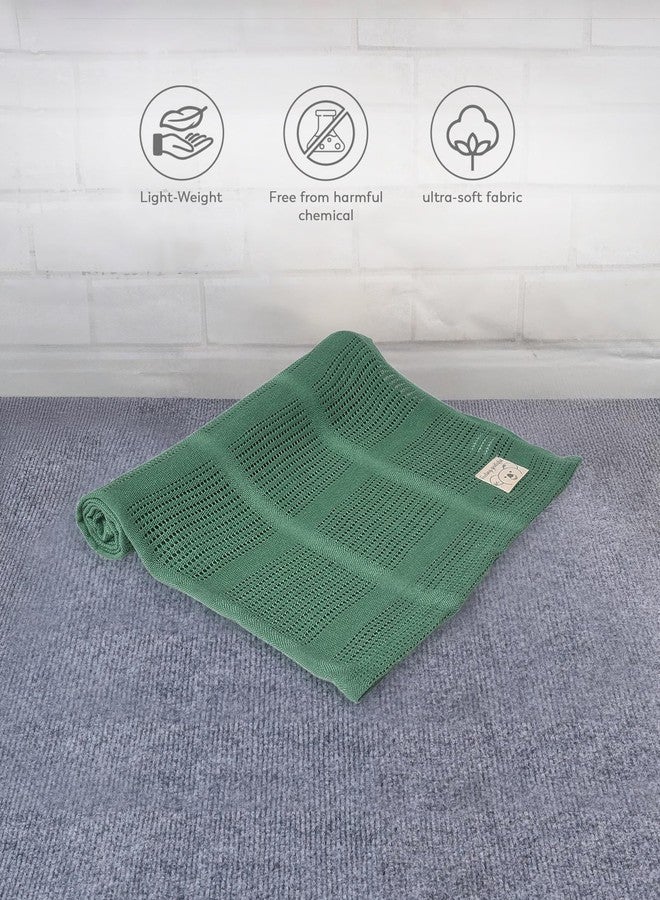 Mi Arcus Premium Ultra Soft Solid Blanket for Baby Boys Girls 1-3 Y, 120X90 cm - Green - Image 2