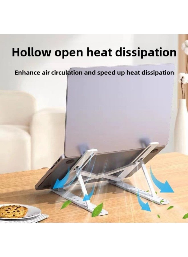 Notebook Computer Stand Ten-gear Fully Compatible Plastic Heightening Support Rack N3 Heat Dissipation Storage Rack Can Be Lifted And Folded-Color:Large Ten-gear Notebook Bracket ]  - Image 4