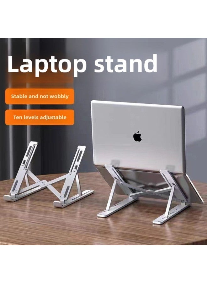 Notebook Computer Stand Ten-gear Fully Compatible Plastic Heightening Support Rack N3 Heat Dissipation Storage Rack Can Be Lifted And Folded-Color:Large Ten-gear Notebook Bracket ]  - Image 2