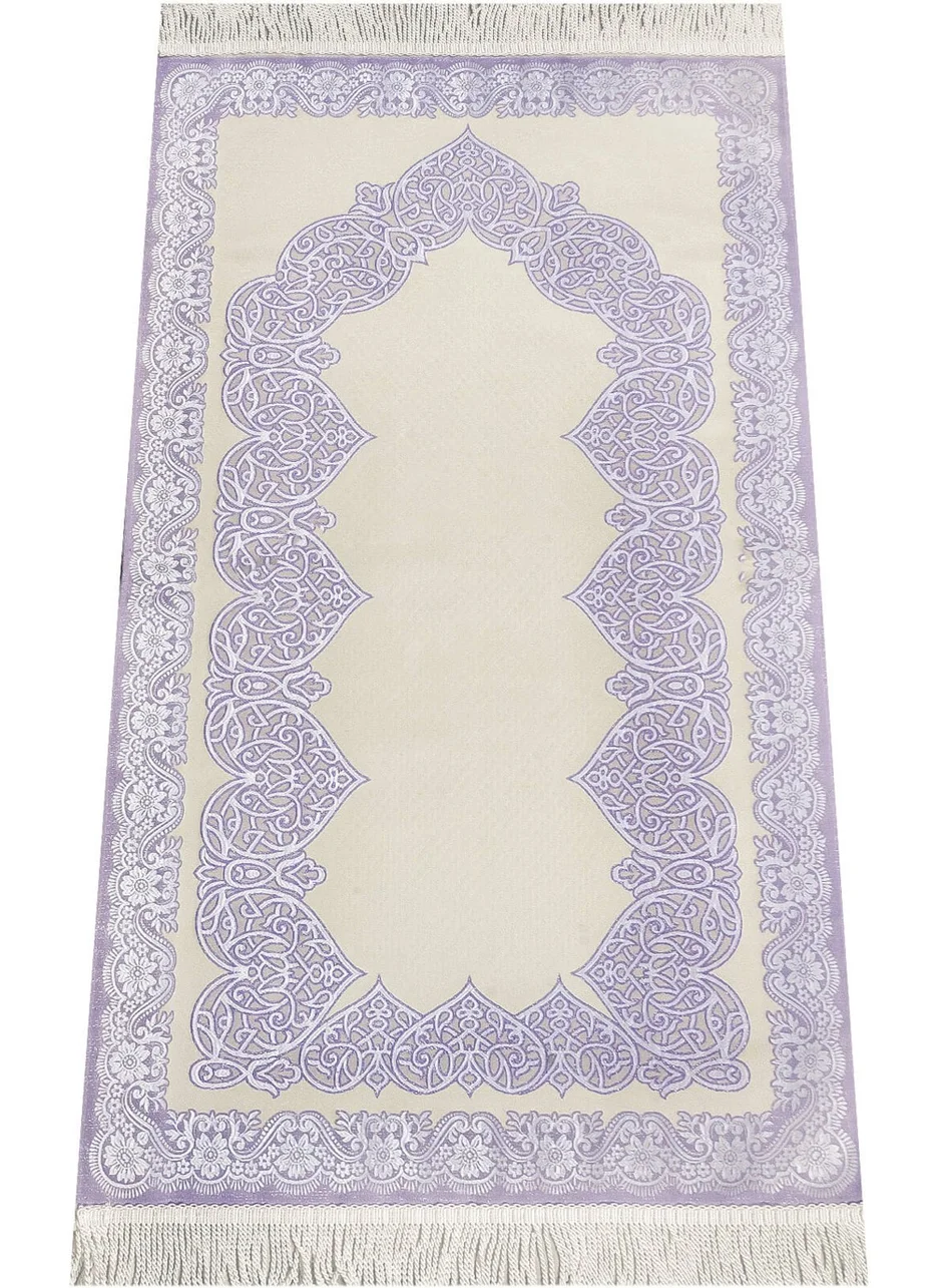 İhvan Online Lined Satin Jacquard Prayer Rug - Lilac