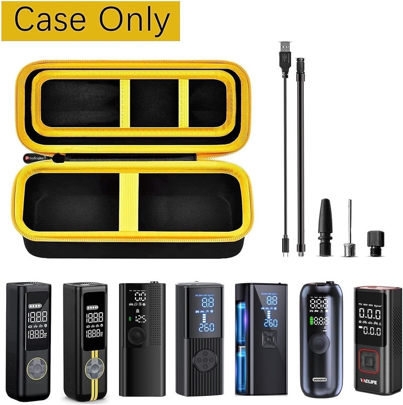 PSofcake Case Compatible with Fanttik X8 for APEX/APEX EV Tire Inflator Portable Air Compressor. Storage Holder for Airmoto for Hafuloky for ILTIDE for Woowind for Prilotte Air Pump (Box Only) - Yellow Anti topple design - Image 2
