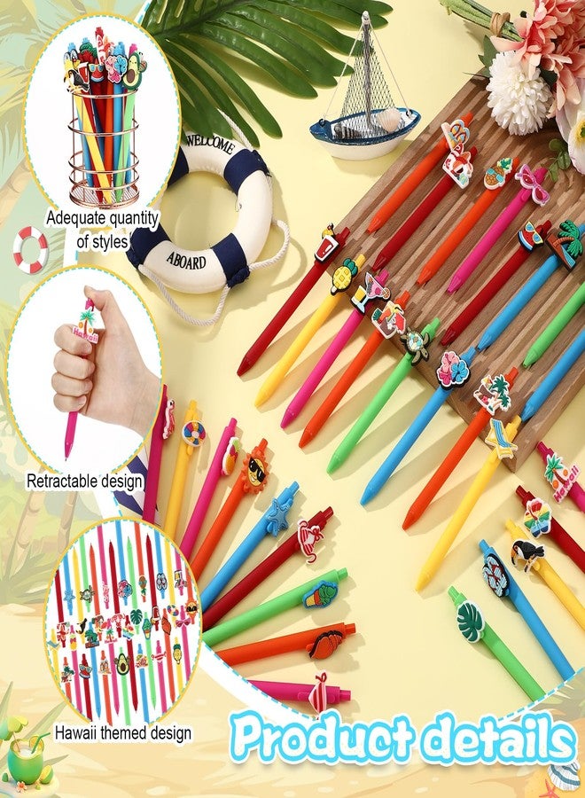 Feifeiya 36 Pcs Luau Summer Cute Black Ink Ballpoint Pens Hawaiian Beach Birthday Decorations for Happy Home Decorations Gifts Supplies Pool - Image 3