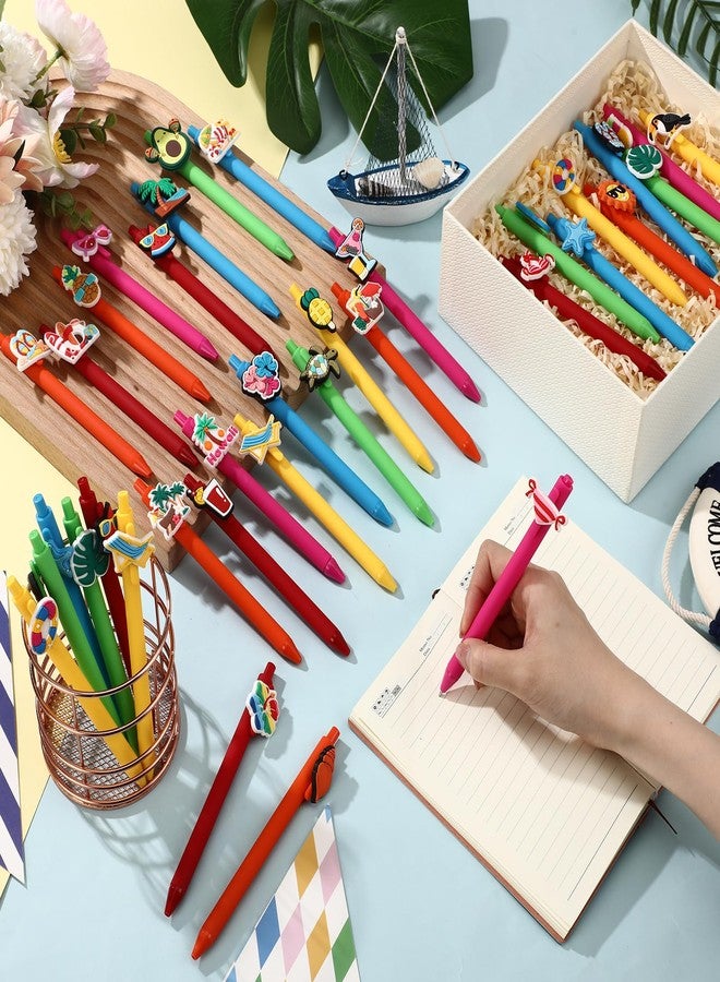 Feifeiya 36 Pcs Luau Summer Cute Black Ink Ballpoint Pens Hawaiian Beach Birthday Decorations for Happy Home Decorations Gifts Supplies Pool - Image 4