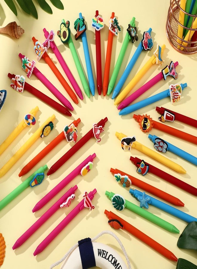 Feifeiya 36 Pcs Luau Summer Cute Black Ink Ballpoint Pens Hawaiian Beach Birthday Decorations for Happy Home Decorations Gifts Supplies Pool - Image 5