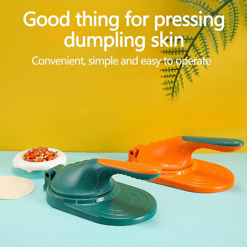 comfrt Dough Press, Dough Pressing Tool Dumpling Artifact Pressing Household Hand-Made Press Mold, Manual Tortilla Maker Press Dumpling Skin Dough Presser Dumpling Wrapper Presser Kitchen Gadgets (Green) - Image 5