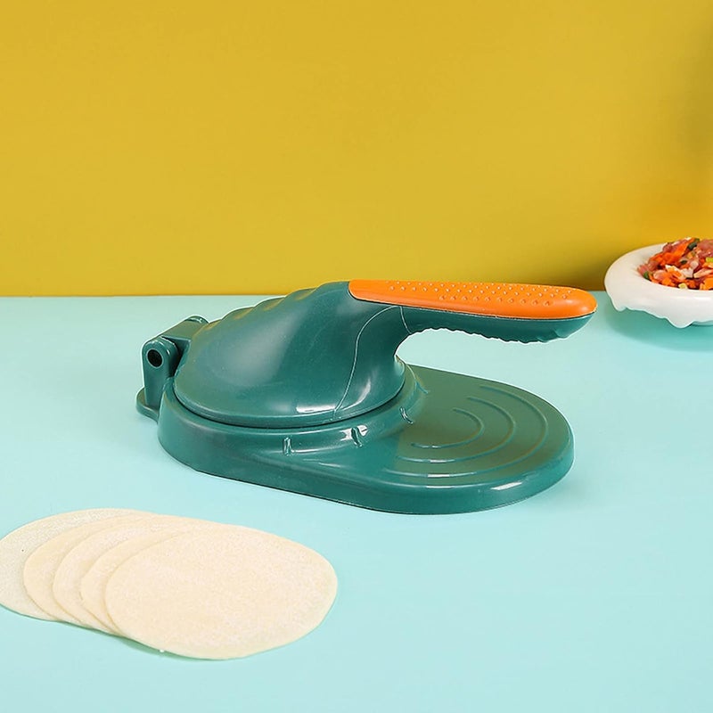 comfrt Dough Press, Dough Pressing Tool Dumpling Artifact Pressing Household Hand-Made Press Mold, Manual Tortilla Maker Press Dumpling Skin Dough Presser Dumpling Wrapper Presser Kitchen Gadgets (Green) - Image 3