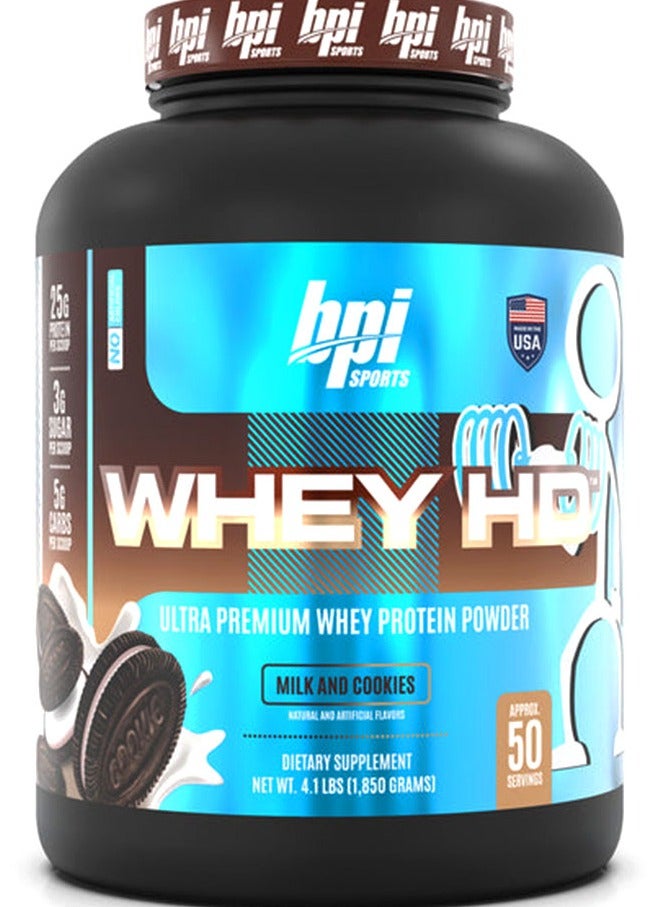 bpi Sports Whey HD, Milk And Cookies, 4.1 Lb, Supports Building Lean Muscle Mass