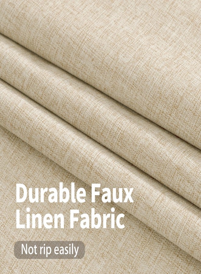 YoungsTex Linen 100% Blackout Curtains 63 inch for Bedroom, Textured Grommet Thermal Insulated Full Room Darkening Drape for Winter Living Room with White Liner, Beige, 2 Panels, 52 X 63 Inch - Image 5