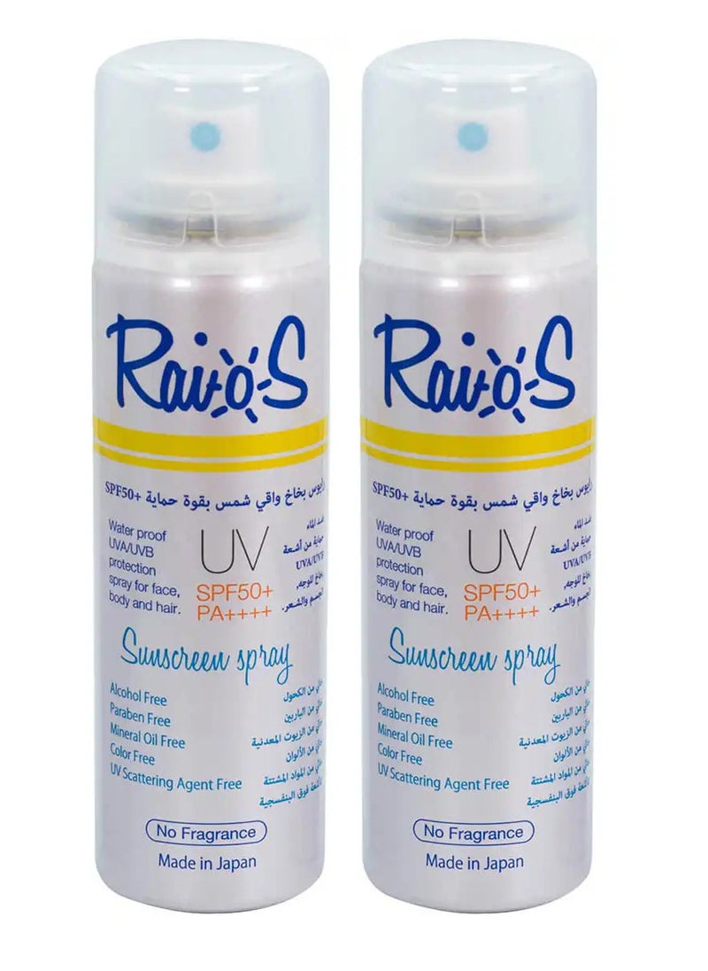 Pack Of 2 Raios Sunscreen Spray SPF50 No Fragrance 70ml - pzsku/Z7E55633671F5D5D25BE3Z/45/_/1718866700/594be499-a7ef-40c1-aa19-811edcdcb706