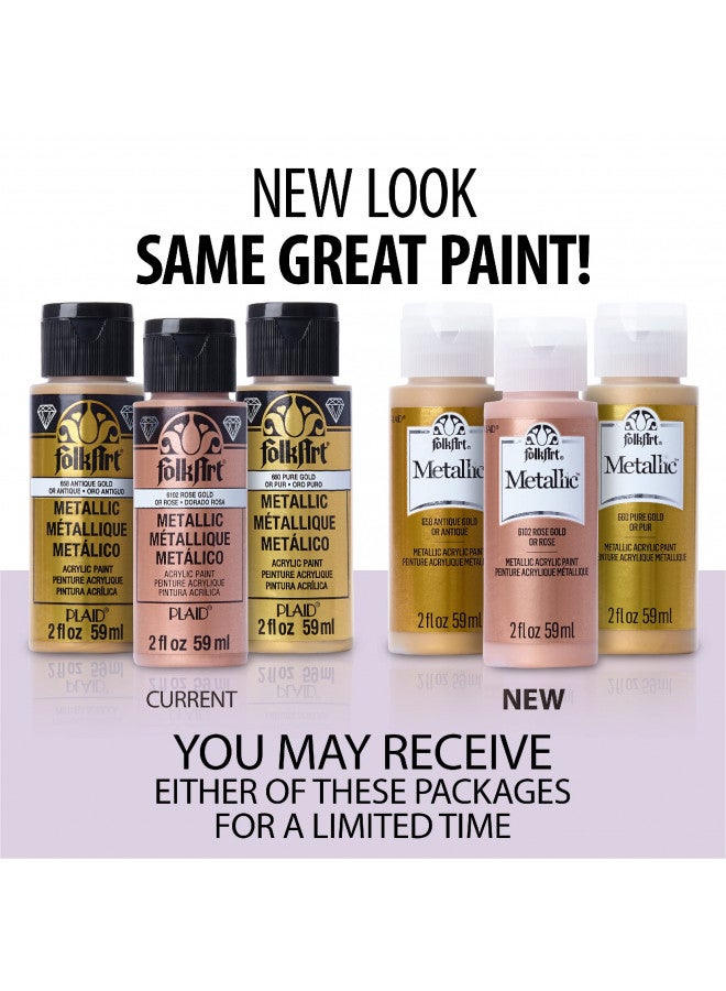 FolkArt Acrylic Metallic Paint, 2 Fl Oz (Pack of 1), Sequin Black - Image 3