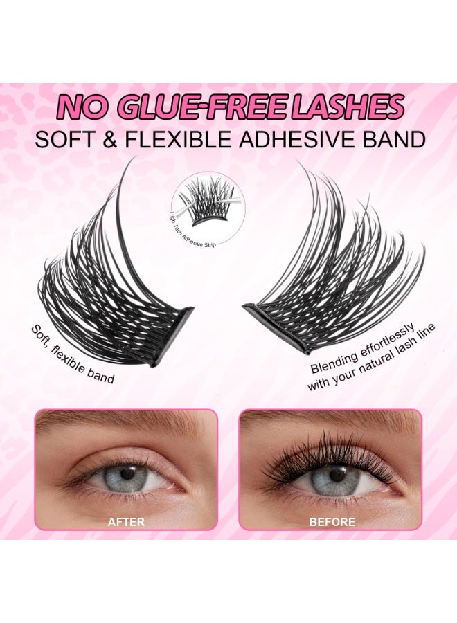 لاشفانا 120 قطعة من مجموعة الرموش الصناعية المتعددة ذاتية اللاصق من نوع D المجعد، مجموعة رموش رقيقة مسبقة التثبيت مع ملقط للمبتدئين، رموش فردية بدون غراء 8-16 مم للتركيب الذاتي - Image 5