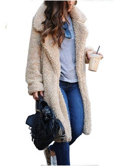 Loquat Women's Autumn/Winter Fashion Lapel Medium Length Plush Overcoat  - Image 1