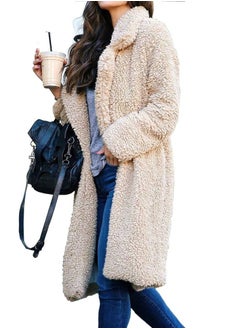 Loquat Women's Autumn/Winter Fashion Lapel Medium Length Plush Overcoat  - Image 2
