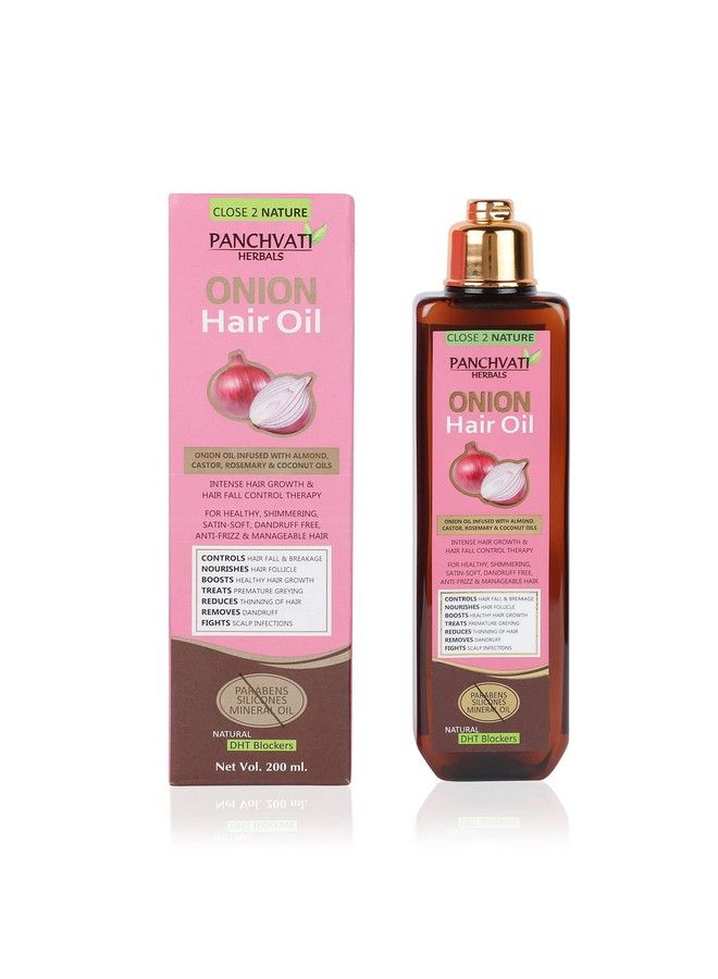 Panchvati Herbals Onion Hair Oil 200 Ml Controls Hair Fall & Breakage Boosts Healthy Hair Growthreduces Thinning Of Hair. - Image 1